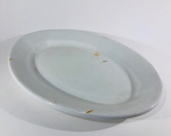 Vintage Platter, Oval Platter, Classic American Ironstone, Greenwood China, Made In USA, Wide Rim Platter,#0244JW