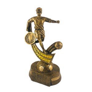 Rare Vintage Soccer Trophy, Male Form Figurine Statue, Sports Lover Gift Desk Ornament, Retro Football Trophies Paperweight, Ronaldo #0383JW