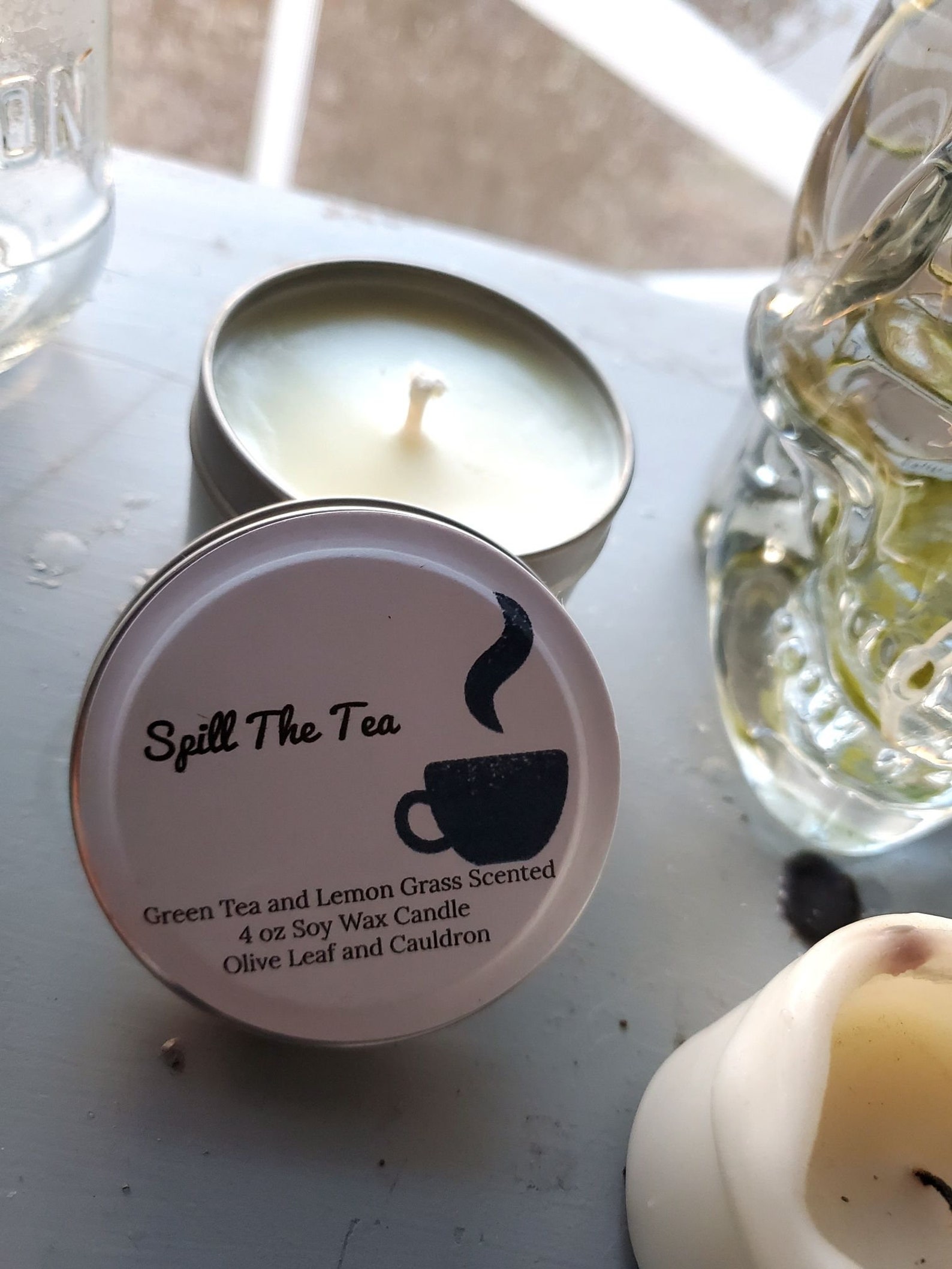 Spill The Tea Candle Gift For Best Friend Funny Candle Etsy