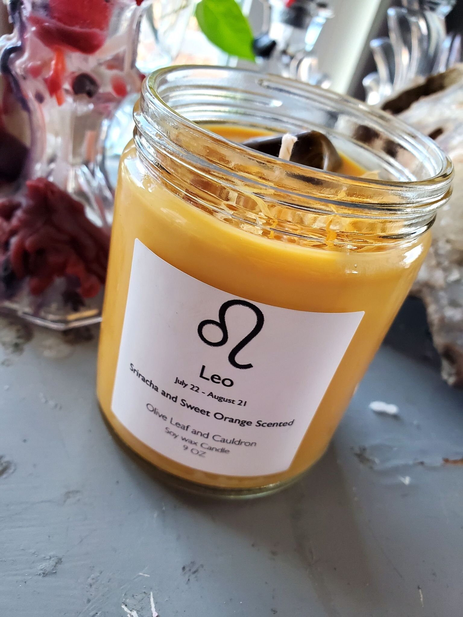 Leo Candle Summer Candle Leo Crystal July Birthstone Etsy