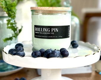 Rolling Pin I Candle | Blueberry Candle | Blueberry Pie Candle | Farmhouse Candle I Summer Candle I Fruit Candle