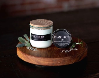 Claw Foot Tub | Soy Candle | Lavender Candle | Sea Salt Candle | Farmhouse Candle