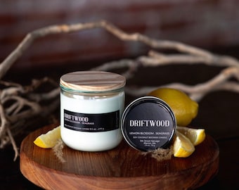 Driftwood | Soy Candle | Beach Candle | Lemon Blossom Seagrass Candle | Farmhouse Candle I Kitchen Candle