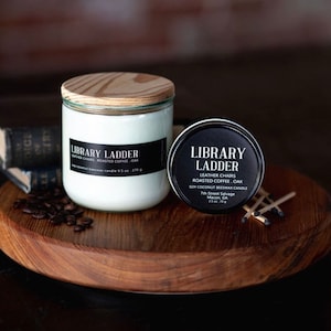 Library Ladder | Soy Candle | Coffee Candle | Book Candle | Farmhouse Candle I Man Candle