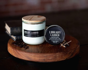 Library Ladder | Soy Candle | Coffee Candle | Book Candle | Farmhouse Candle I Man Candle