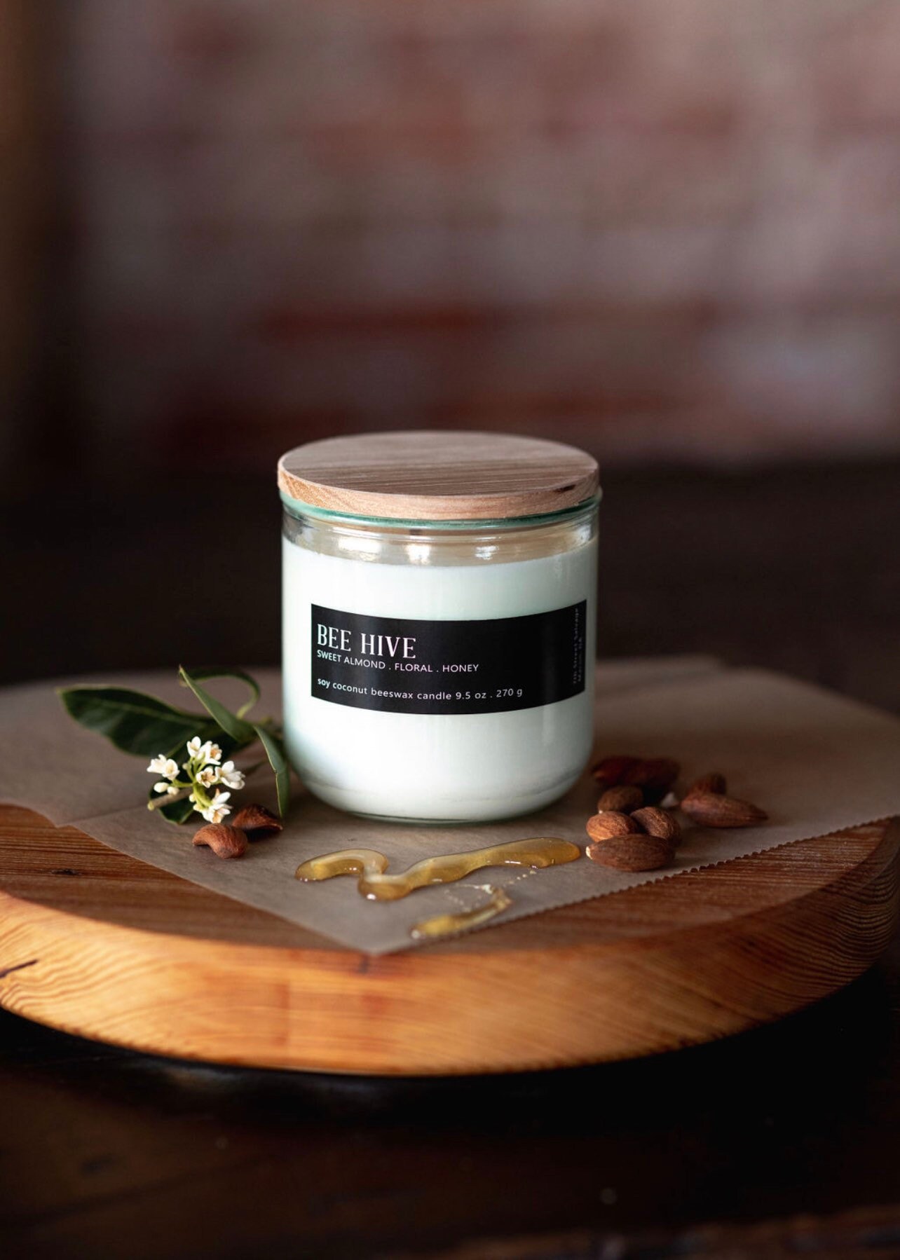 Bee Hive Soy Candle Almond Candle Honey Candle Etsy