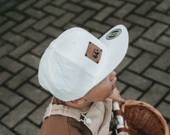 Snapback Kids Cap white / White < Birthday, sun protection, gift, children, children's cap, children's cappy, children's day, baseball cap, cap, summer hat >