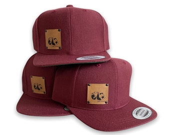 FAMILYSTYLE >Set of 4 Maroon< Cap Set Snapback Dad Gift Children Men Mom