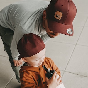 Partner look set of 2 Maroon< Hat set > Snapback > Dad gift > Father's Day > Children > Father's Day gift > Gift for birth>Family cap