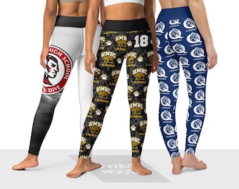 Custom Print Team Leggings, Size XS-6XL