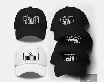 Embroidered Groomsman Baseball Hats, Bachelor Party Hats, Groom Squad Hats