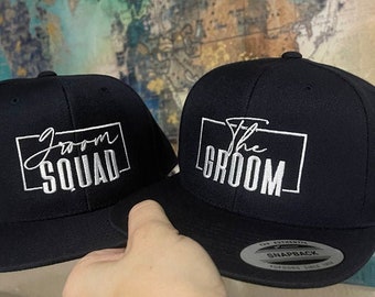 Bestickte Groomsman Hats, Junggesellenabschiedsmützen, Groom Squad Hats