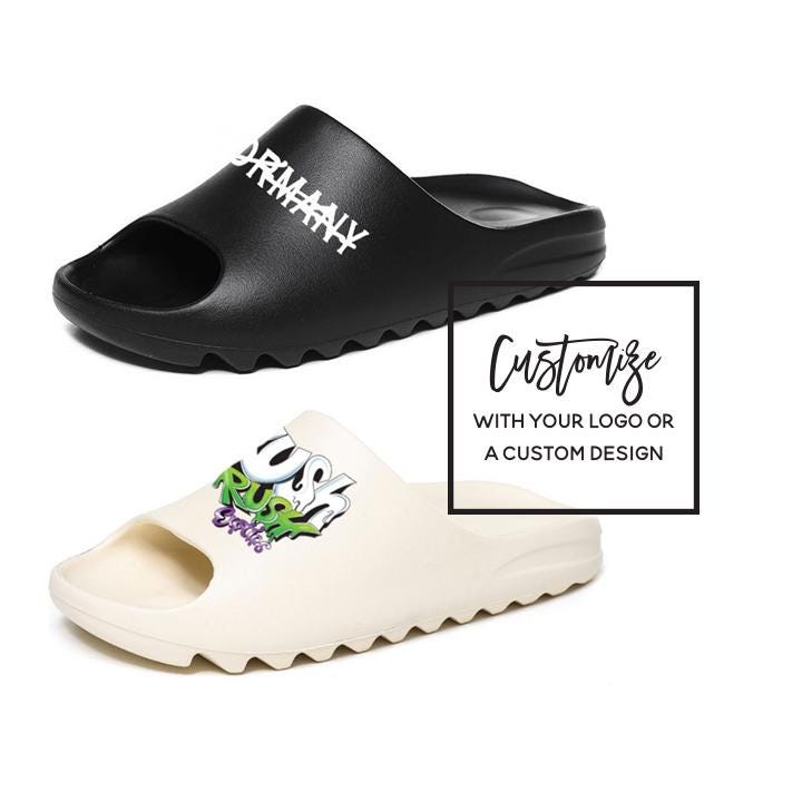 Doodle Art Graffiti Yeezy Slides Fashion Summer Cartoon Bear Men - Main Image
