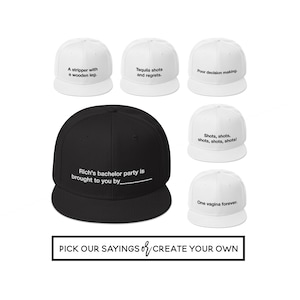 Cappelli da sposo personalizzati ricamati, cappelli da addio al celibato Cards Against Humanity