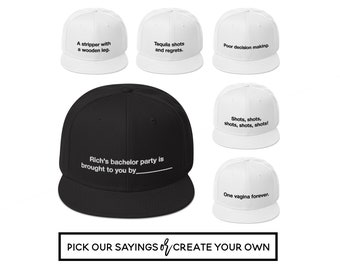 Cards Against Humanity Groomsman Hats, Embroidered Bachelor Party Hats, Funny Groom Squad Hats