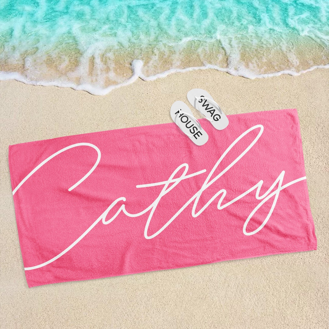 Personalized Beach Towel Name Beach Towel Customizable Beach Etsy