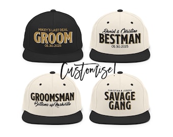 Personalized Groomsmen Hats, Vintage Style Embroidered Hats