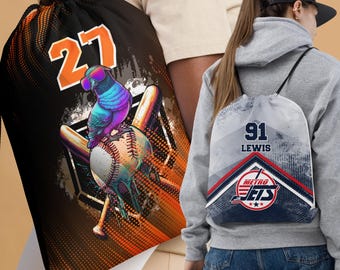 Personalized Team Bag, Custom Design Drawstring Backpack