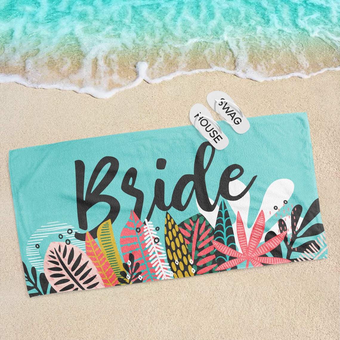 Bride Beach Towel Bride Tribe Bridesmaids Gift Bachelorette Etsy