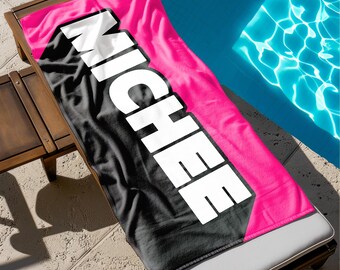 Personalized Beach Towel, Custom Name Beach Towel