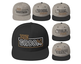 Embroidered Groomsman Hats, Bachelor Party Hats, Groom Squad Hats