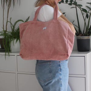 Bolso tote de terciopelo Bolso tote rosa viejo