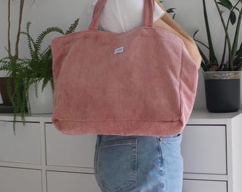 Velvet tote bag Old pink tote bag