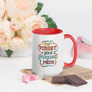Medication Reminder Mug with Color Inside