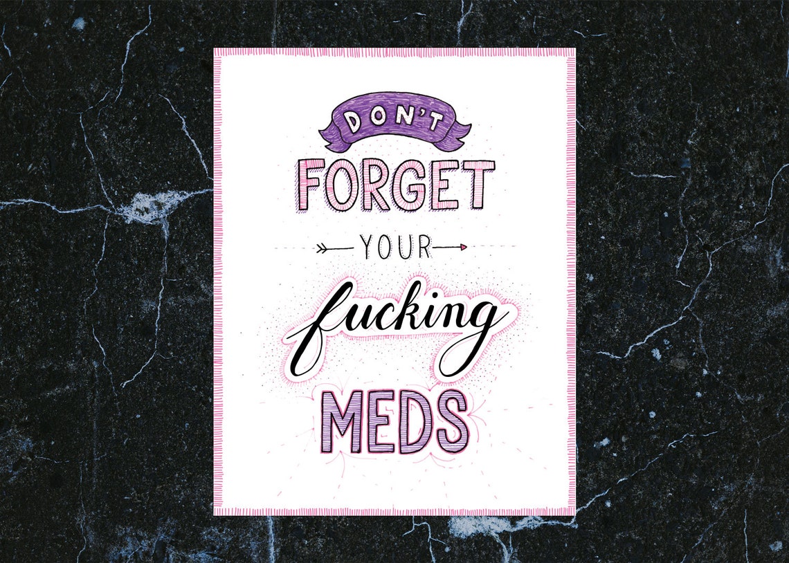 Medication Reminder Poster 8.5x11 Instant PDF Download Etsy