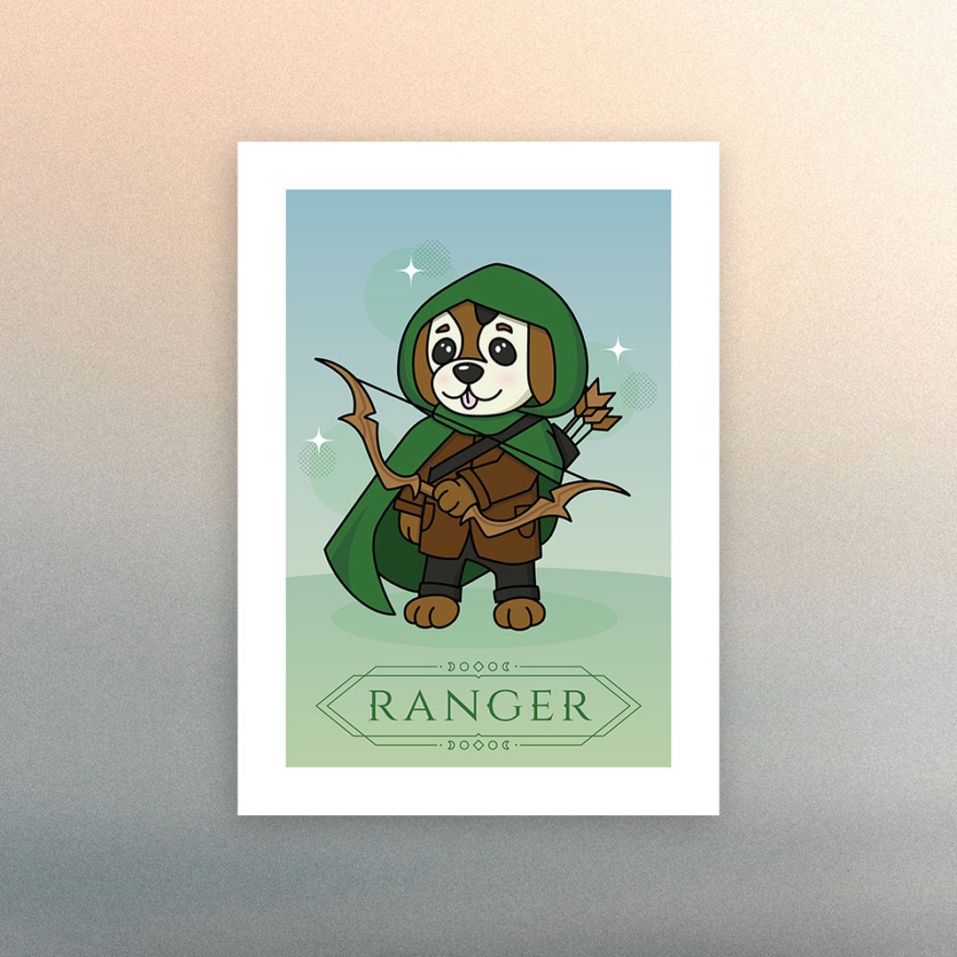 Ranger Dnd Fantasy Dog Poster, 5x7 - Etsy