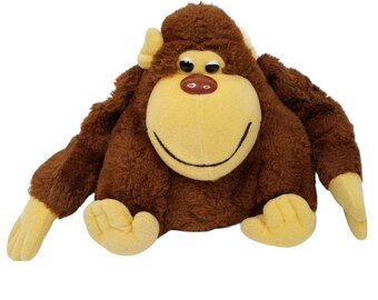 Vintage 1983 Graphics Int'l Gorilla Monkey Plush Brown Tan 8" Stuffed Animal Toy