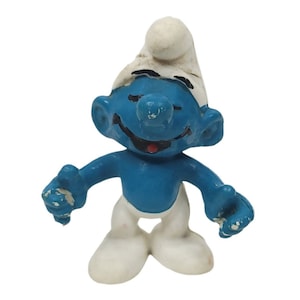 Vintage 1978 Peyo Schleich Singer Caroler Smurf Figure PVC Hong Kong READ