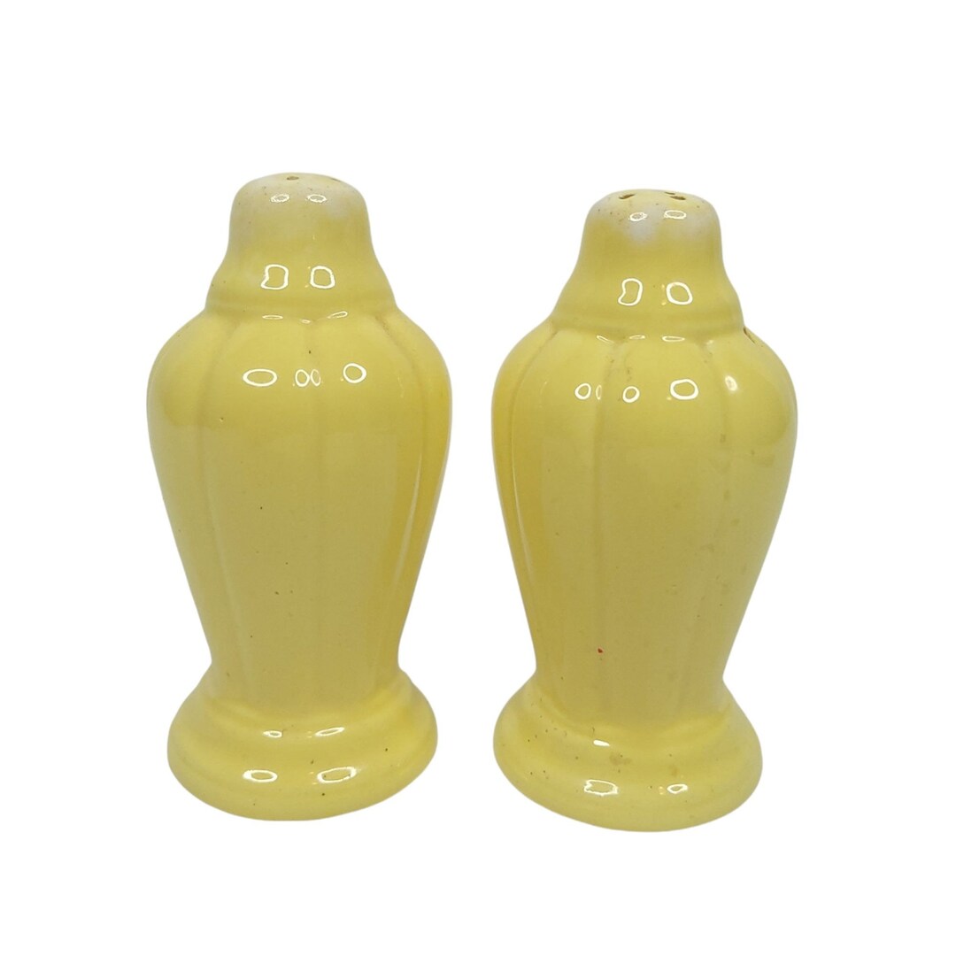 Vintage Salt Pepper Shakers Ceramic Yellow Japan MCM Mid Century Etsy