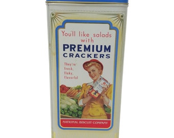 Vintage 1993 Nabisco Premium Saltine Cracker 9.5" Tin Collectors Choice
