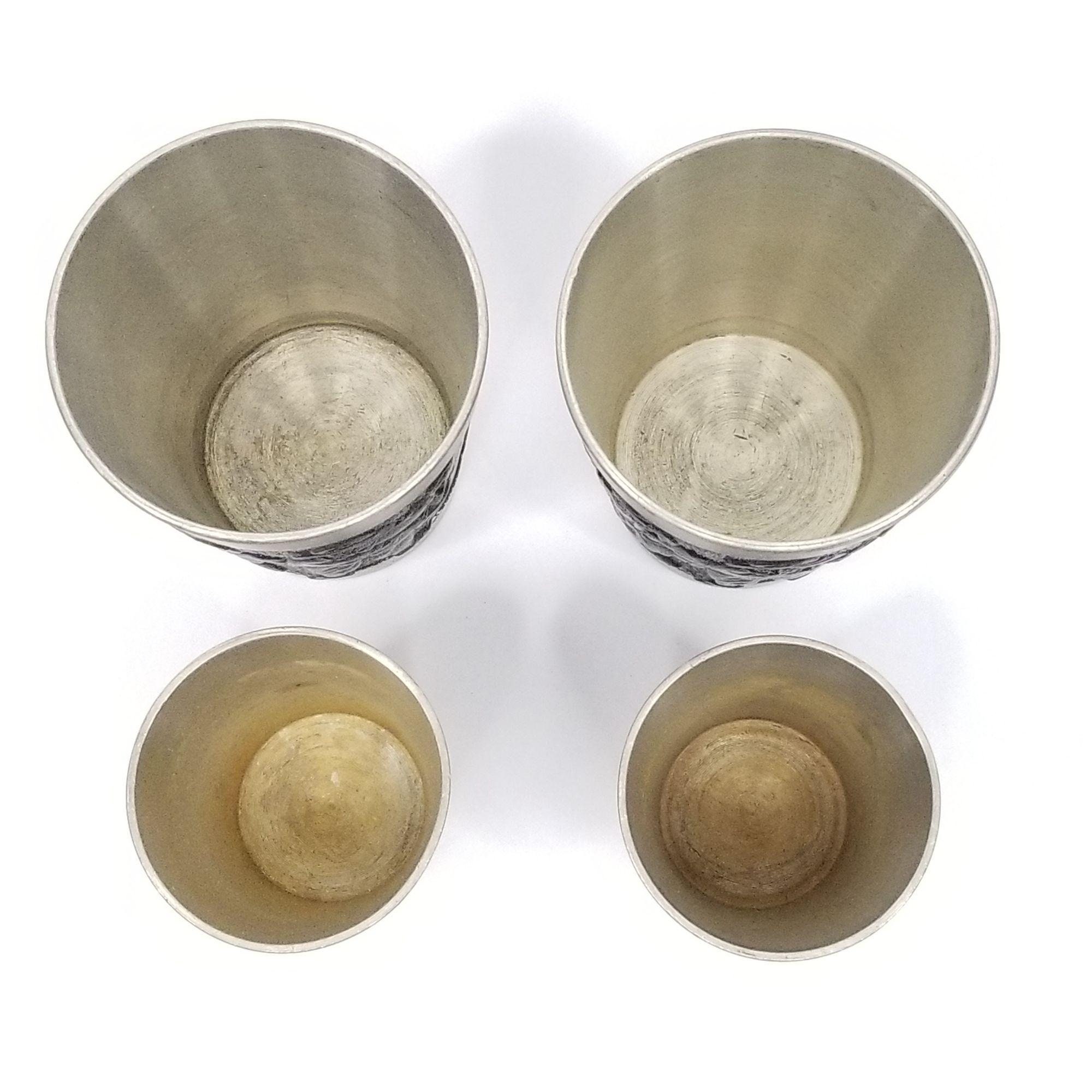 Vintage Rein Zinn Geprägte Zinn Zinn Becher Schnäppchen Gläser Etsy.de