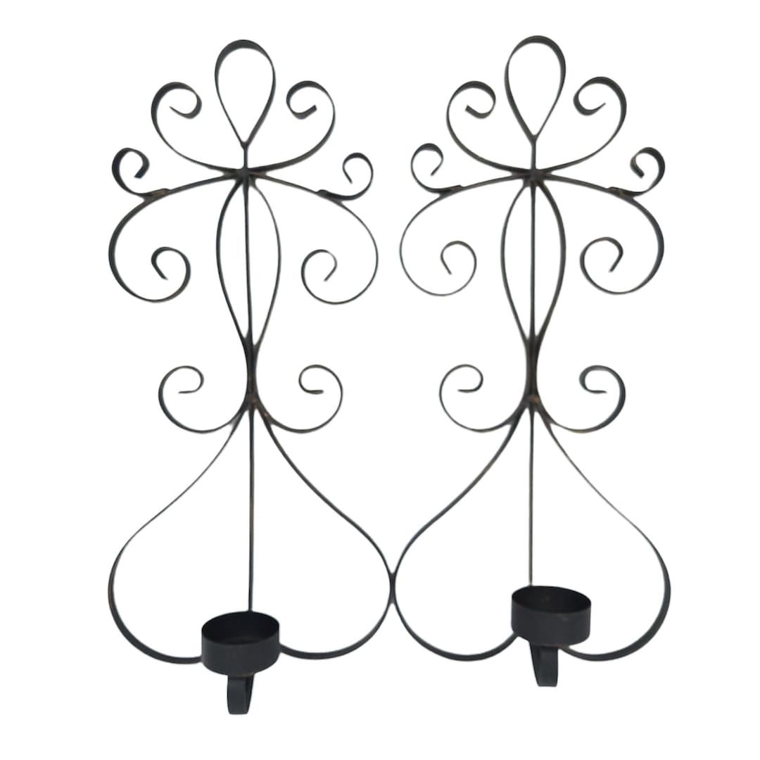 Wrought Iron Candle Holders 18 Wall Sconces Gothic Etsy