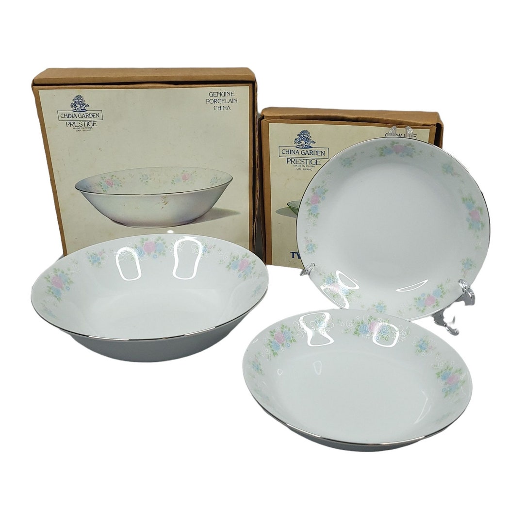 China Garden Prestige Jian Shiang 2 Soup Bowls Open Vegetable Bowl