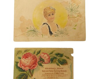 Victorian Trade Cards Woods Palatable Chill Tonic Western Remedy Advertisement