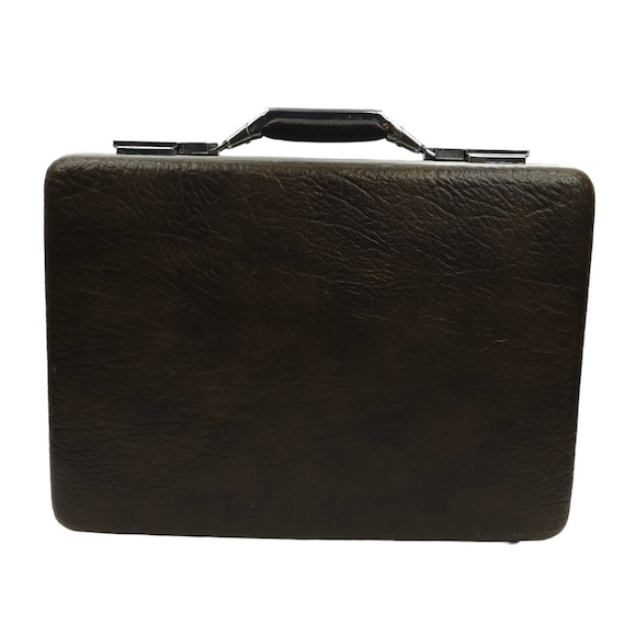 Vintage American Tourister Hard Shell Briefcase Luggage Brown Silver Trim NO Key Etsy