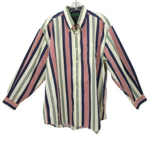 Alexander Julian Colours Striped Shirt Mens XL Vintage 90s Button Up Long Sleeve