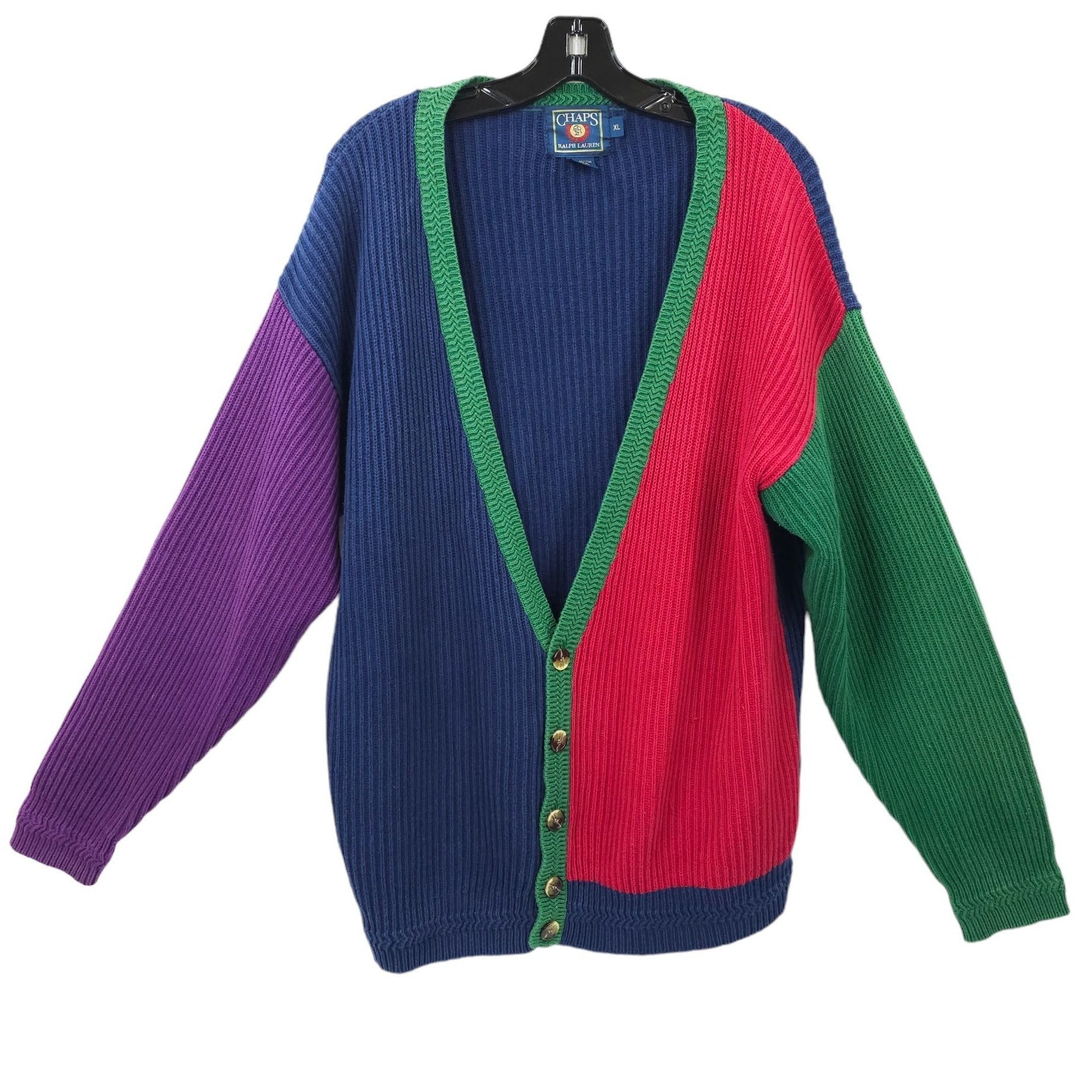 Vintage 90s Chaps Ralph Lauren Color Block Cardigan Sweater Vintage 90s Chaps Ralph Lauren Color Block Cardigan Sweater