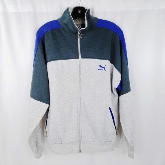 Vintage 80s Puma Full Zip Sweatshirt Jacket Mens … - image 1