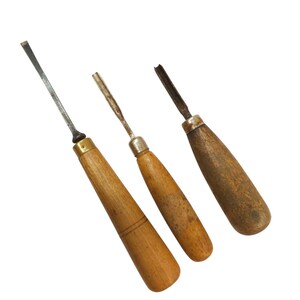 Millers Falls And Others Wood Carving Chisel Gouges Tools Vintage Mixed Lot Of 3