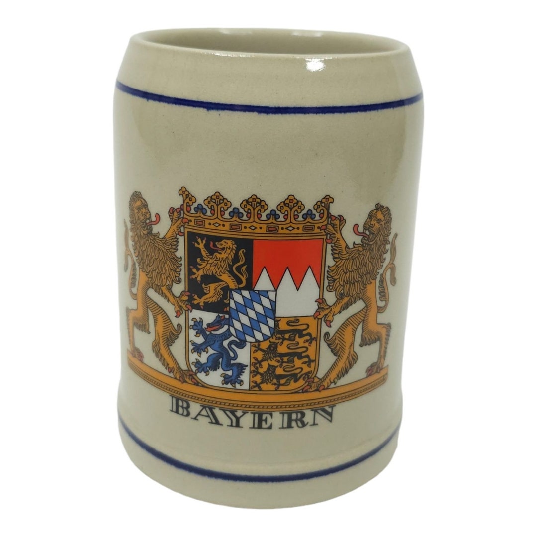 Ancienne Tasse à Bière GERZ Allemagne Stein Céramique OLYMPIA Pub 1/2 L