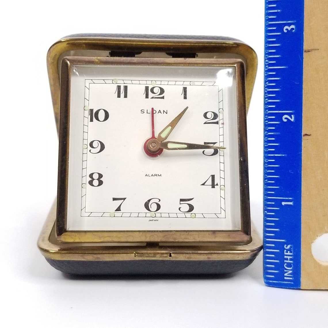 Sloan Travel Alarm Clock Wind Up Mechanical Black Case Japan Etsy