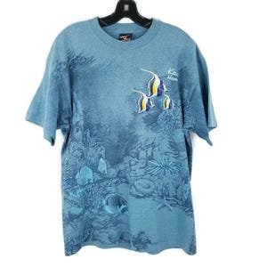 Vintage Signal Sport T Shirt Mens L Embroidered Sea Life