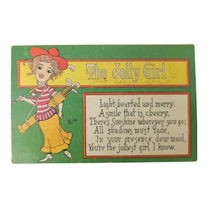 millésime Carte postale L'humour léger des clubs de golf The Jolly Girl des années 1900