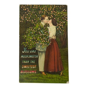 millésime Carte postale romantique années 1900 Vous êtes beaucoup plus doux que la plus belle des fleurs