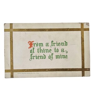 Carte postale anneau d'or 402 d'un de vos amis à un ami vers les années 1900