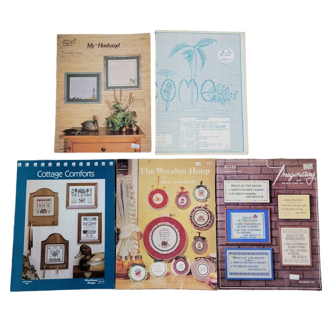 Needlepoint Cross Stitch Pattern Booklets My Husband Wildflower Rules